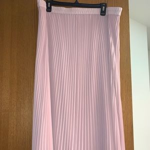 Pink accordion style maxi skirt